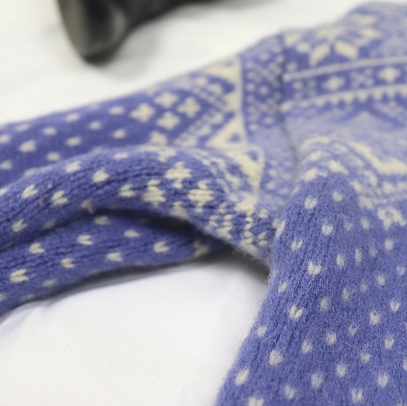 L.L.Bean purple nordic Fair Isle merino sweater - Picture 7 of 8